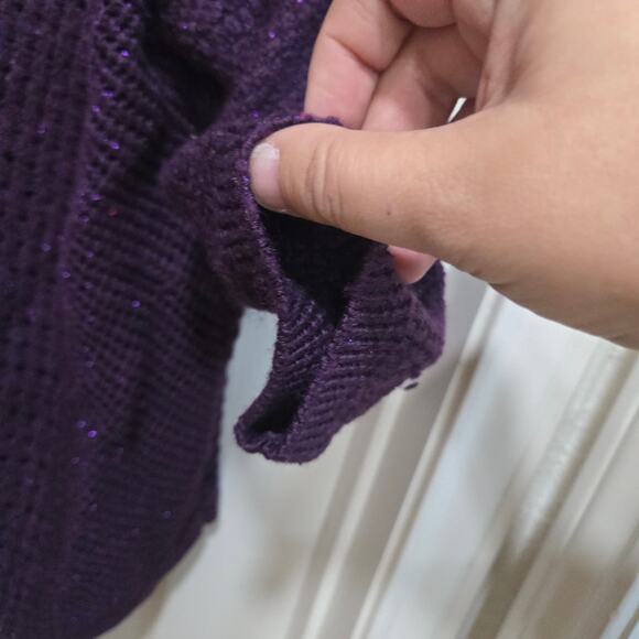 Torrid Women’s Plus Size 3 (3X) Purple Metallic Knit Sweater - Picture 6 of 7